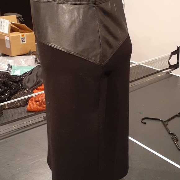 Calvin Klein  Black Faux Leather Trim Dress  10 - Picture 6 of 14